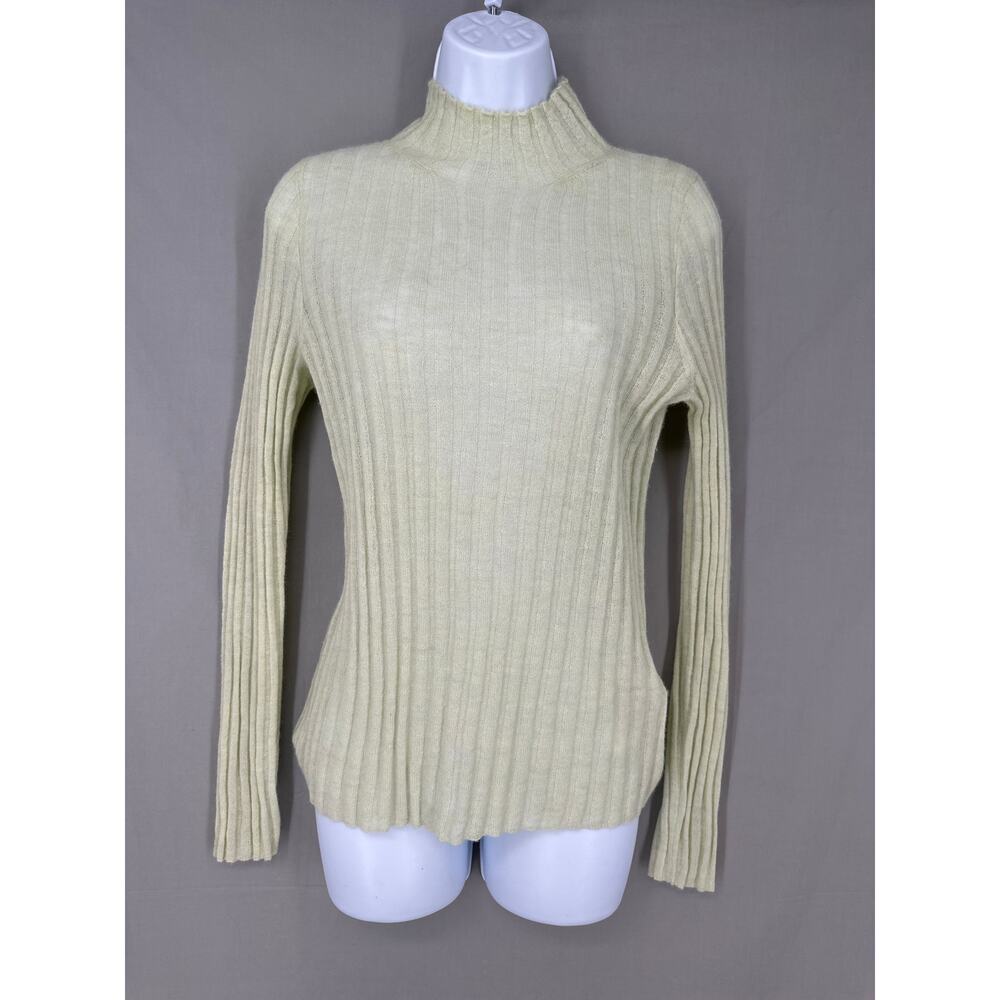 Madewell Sweater Womens Medium Green Alpaca Mockneck Cozy Pastel Sheer